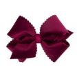 Scalloped Edge Faux Velvet Overlay bow Online