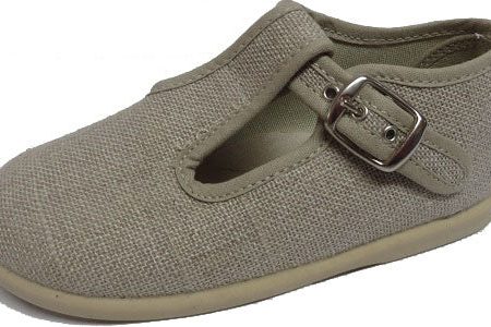 Taupe canvas t-strap For Discount