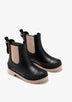 Black with contrast beige rain boots For Cheap