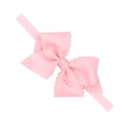 Small scalloped edge grosgrain bow on band For Cheap