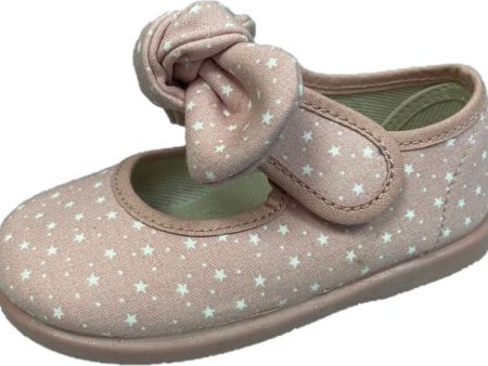 Printed stars Antique pink mary jane with removable bow Online