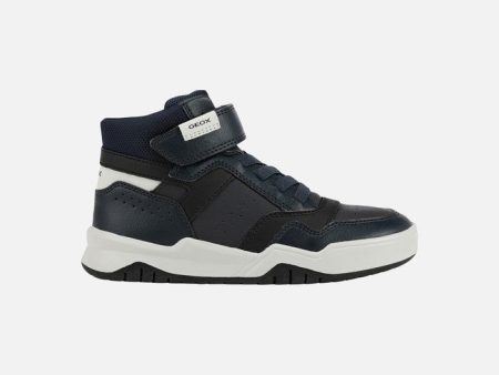 Mid cut navy gray sneaker JPerth Fashion