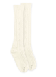 Ivory cable knit knee high sock on Sale