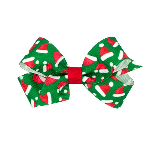 Santa Hat Christmas print grosgrain bow For Discount