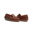 Brown leather penny loafer Discount