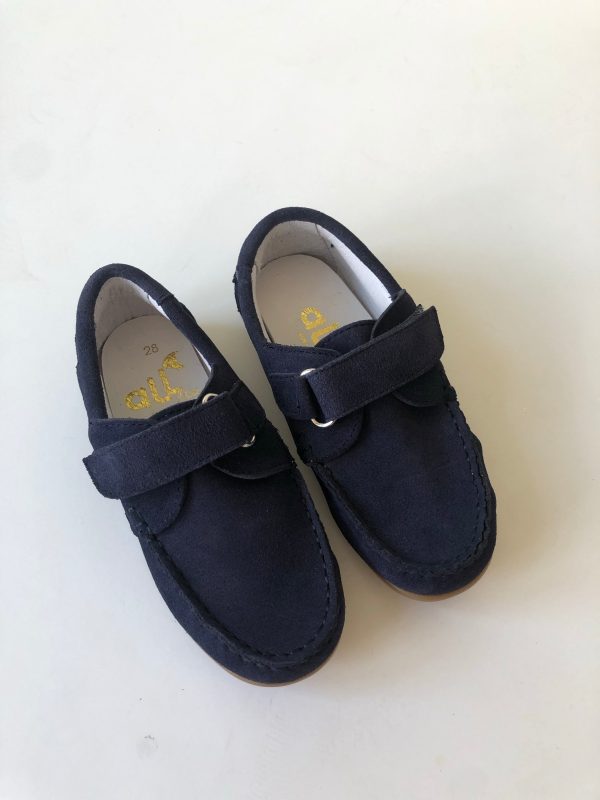 ALL Navy suede moc with velcro Online