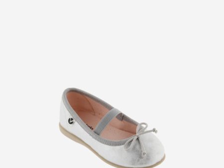 Silver leather ballerina Discount