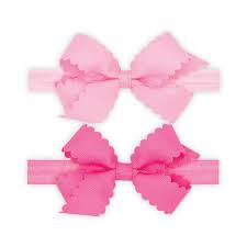 2 pack scallop bow with elastic band Online Hot Sale