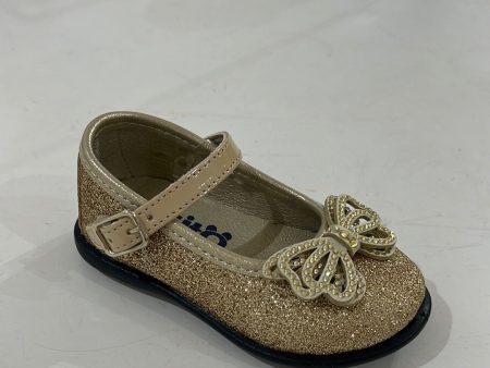 Gold glitter mary jane with bow Online now