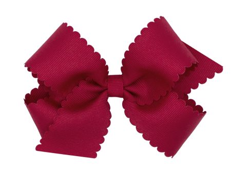 Cranberry scalloped edge grosgrain bow For Sale