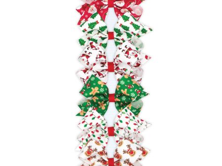 Holiday themed printed grosgrain bows Fashion