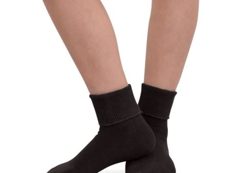 Black turn cuff socks(1 pair) For Sale