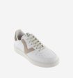 White sneaker with contrast taupe V and heel on Sale