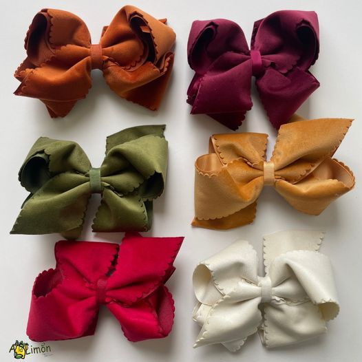 Scalloped Edge Faux Velvet Overlay bow Online