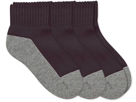 Black gray cushioned quarter sock(3 pair pack) Supply