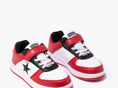 Unisex white, red and black star sneaker(light up) Cheap