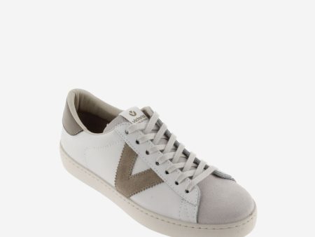 Berlin leather and split leather sneaker in beige Online Sale