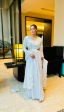 Anu Rao in Cloud Blue Pleated Gown with Dupatta on Sale