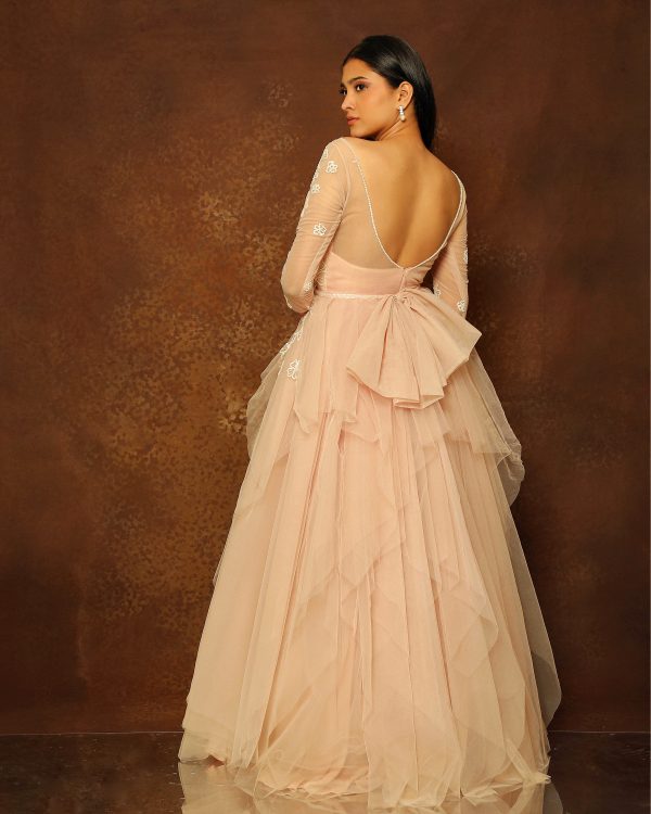 Rosebud Layered Bow Gown Online Sale