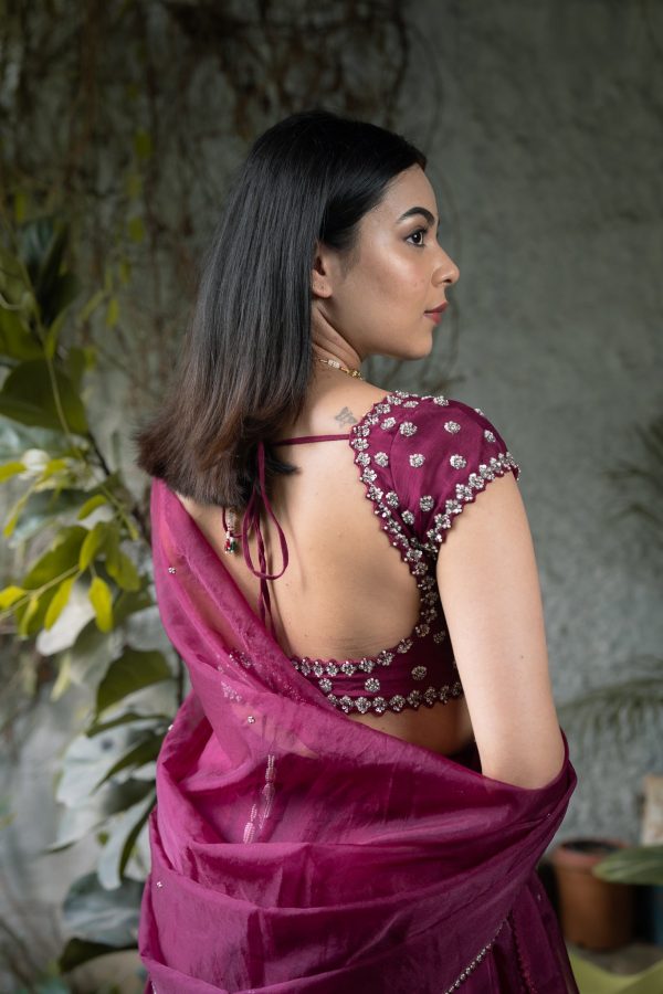 Plum Embellished Dupatta Online Hot Sale