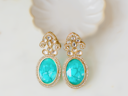 Avina Earrings - Green For Discount