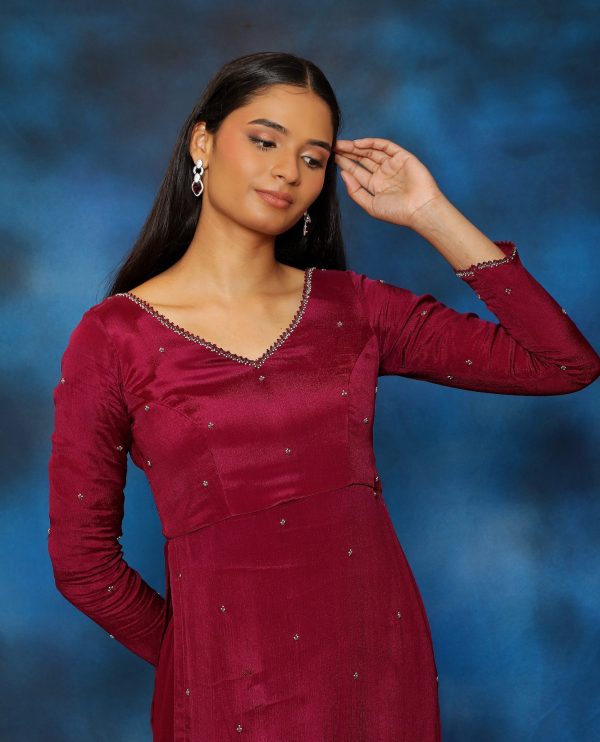 Plum Gharara Set For Discount