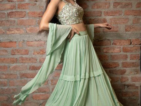 Honey Dew Lehenga with Dupatta Supply