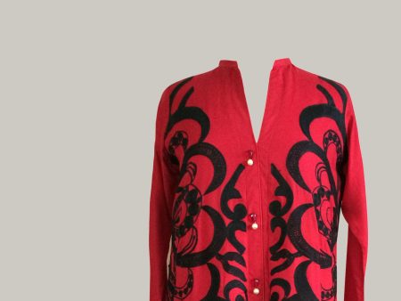 Red Marina Kurta with Black Embroidery Discount