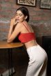 Ruby Red Bustier with Bay Salt Trousers Online Hot Sale