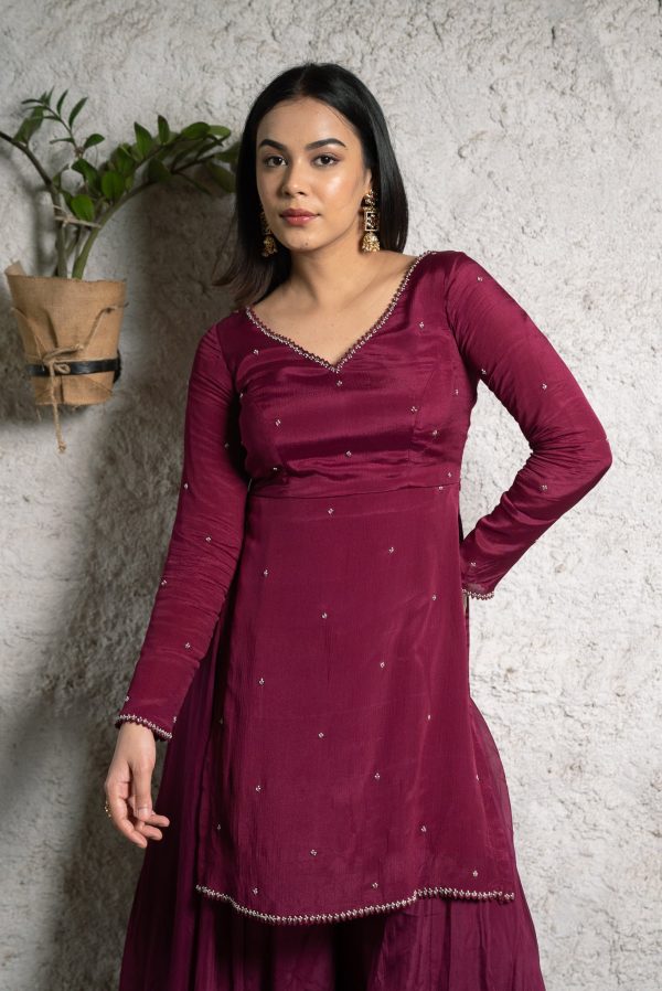 Plum Slit Kurta Online