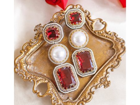 Prerna Earrings - Ruby Cheap