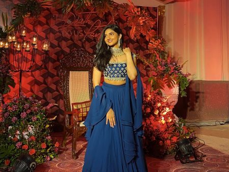 Esha Rao in Sapphire Blue Lehenga Set Online