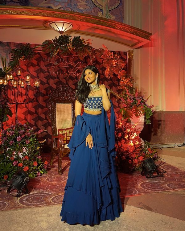 Esha Rao in Sapphire Blue Lehenga Set Online