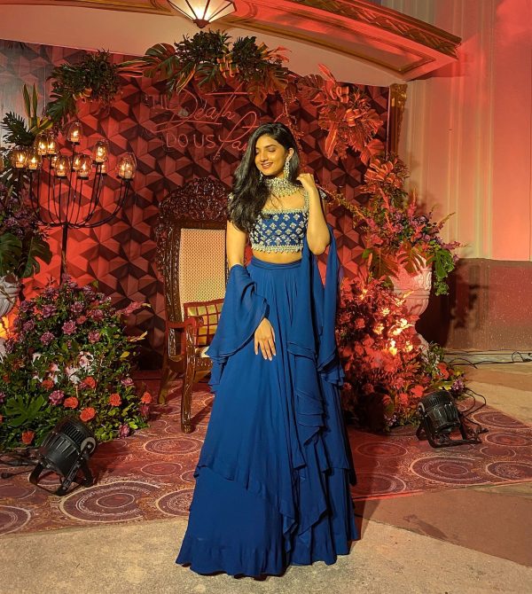 Esha Rao in Sapphire Blue Lehenga Set Online