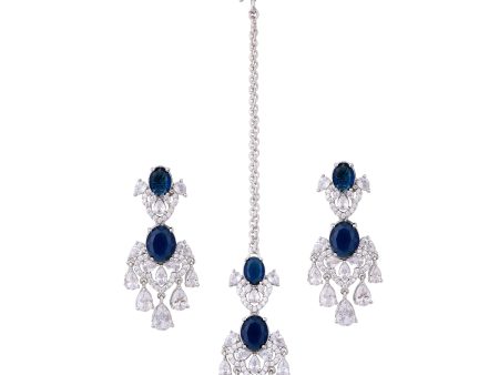 Reeta Earrings & Teekah Set - Sapphire Online now