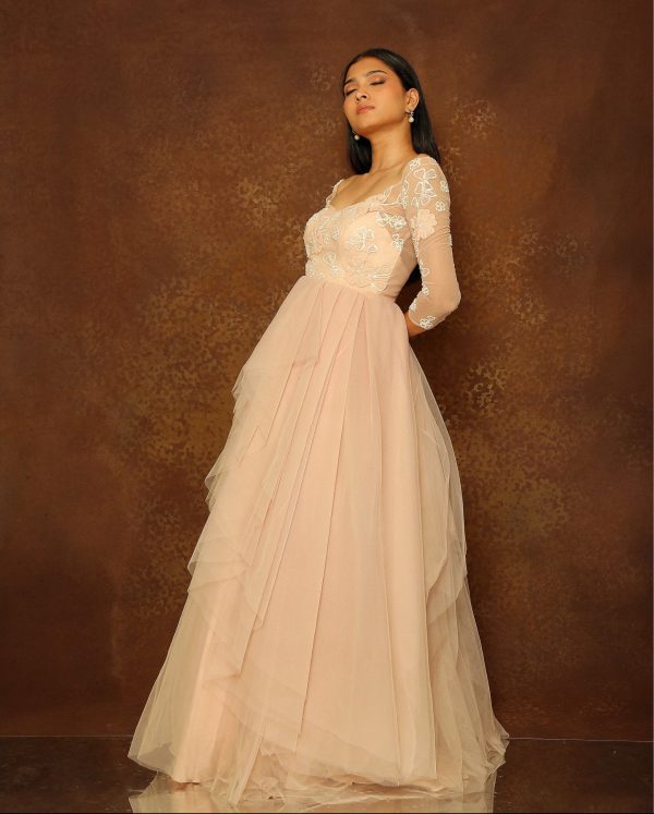 Rosebud Layered Bow Gown Online Sale