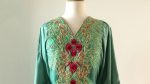 Ombre Green with Peacock Embroidered Tunic on Sale