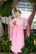 Rose Pink Zinnia Gown with Dupatta Hot on Sale