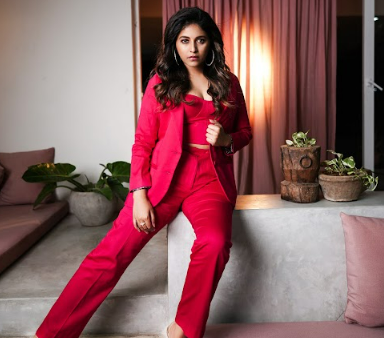 Anjali in Fuchsia Power Suit Online