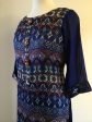 Blue and Maroon Chamoise Printed Kurta For Sale