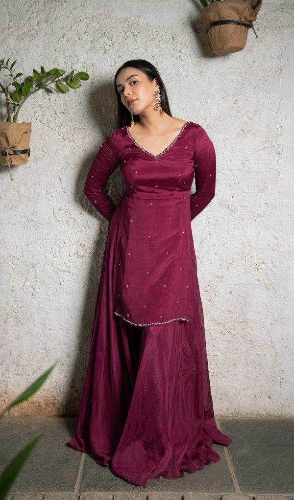 Plum Slit Kurta Online