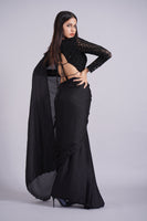 Raven Black Embellished Saree Supply