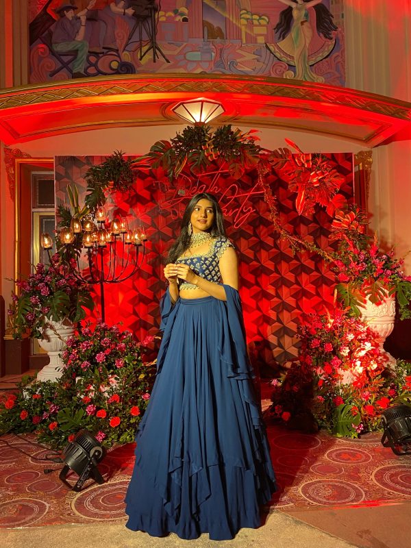 Esha Rao in Sapphire Blue Lehenga Set Online