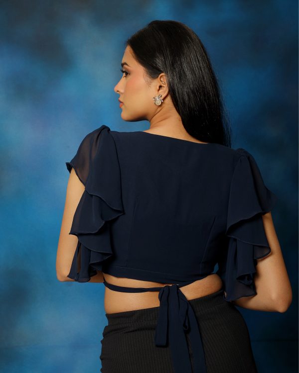 Sapphire Blue Wrap-Around Top Online Sale