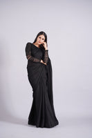 Raven Black Embellished Saree Supply