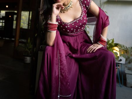 Plum Sharara Set Online now