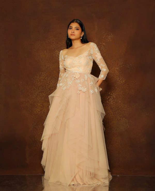 Rosebud Layered Bow Gown Online Sale