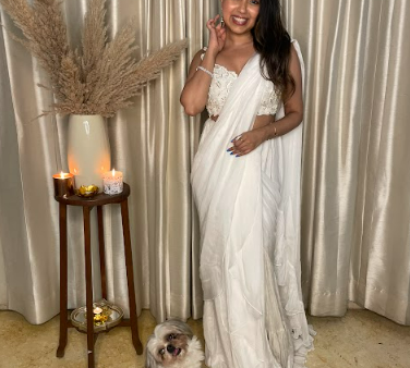 Trishala Kamath in Bay Salt Concept Saree Set For Cheap