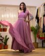 Lilac One Shoulder Gown with Belt Sale