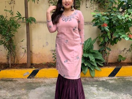 Rosebud Kurta & Mahogany Pleated Skirt Set Fashion